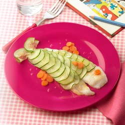 Peix amb escames de verdures