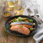 Lomos de salmón con verduras al toque de mostaza de Dijon