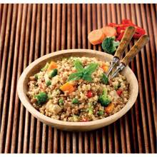 Receta de Salteado de quinoa con verduras sobre manzana