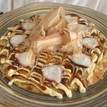 Receta de Okonomiyaki con carpaccio de pulpo