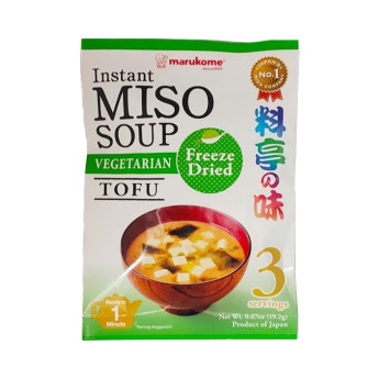 Sopa suave miso con tofu Hakari