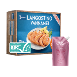 Pack regalo langostino vannamei + salsa cocktail