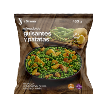 Salteado patatas guisantes 450g